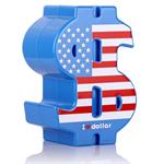 Blue Dollar Logo Piggy Bank Plastic Saving Box